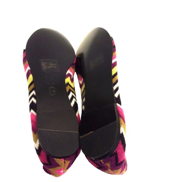 Missoni Target Ballet Flats Sz 9.5 Fabric Upper Leather Sole Fuchsia Zig Zag New - Picture 5 of 7
